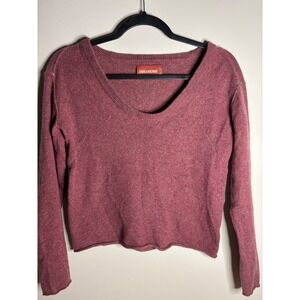 Zadig & Voltaire Cashmere Sweater V‎ Neck Long Sleeve Burgundy Small